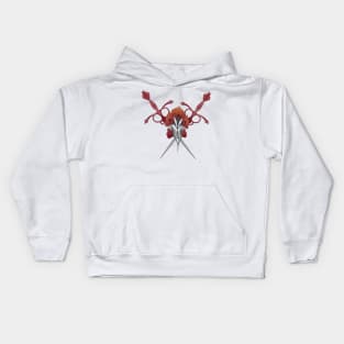 Butterfly Knives Peony Poppy Edgy Kids Hoodie